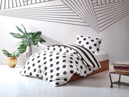 Lenjerie de pat pentru o persoana, Point, EnLora Home, 65% Bumbac/35% Poliester