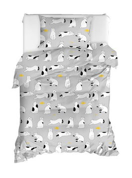 Set lenjerie de pat pentru o persoana 2 piese, Liana, EnLora Home, Bumbac Ranforce