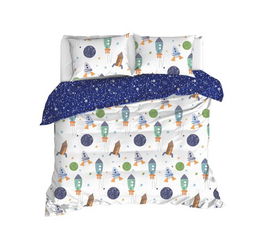 Set cuvertura dubla 3 piese, Spacex, EnLora Home, Bumbac Ranforce
