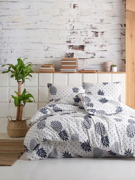 Lenjerie de pat dubla, Night, EnLora Home, Bumbac Ranforce