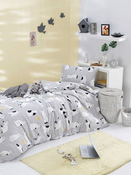Lenjerie de pat pentru o persoana, Liana, EnLora Home, Bumbac Ranforce