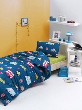 Lenjerie de pat pentru o persoana, Paula, EnLora Home, Bumbac Ranforce