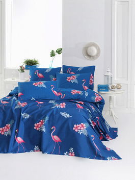 Set cuvertura pique dubla, Flemenco, EnLora Home, Bumbac