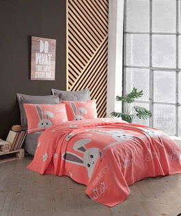 Set cuvertura pique dubla, Rabitto, EnLora Home, Bumbac