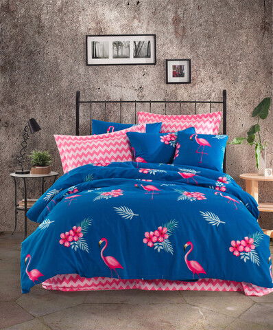 Lenjerie de pat dubla, Flemenco, EnLora Home, Bumbac Ranforce