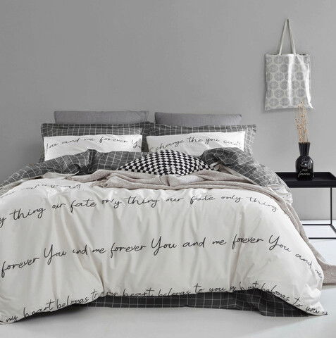 Lenjerie de pat dubla, Print, EnLora Home, Bumbac Ranforce