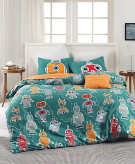 Lenjerie de pat dubla, Robotte, EnLora Home, Bumbac Ranforce