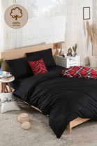 Lenjerie de pat dubla, Flat, EnLora Home, 65% Bumbac/35% Poliester