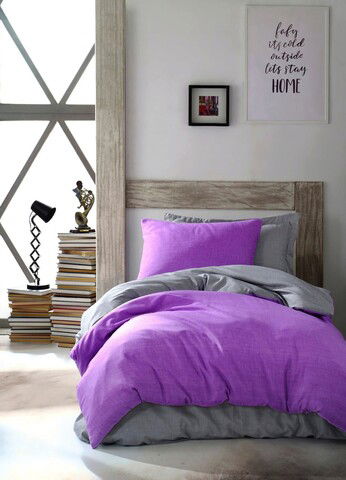 Lenjerie de pat pentru o persoana, Maxi Color, Eponj Home, 65% Bumbac/35% Poliester