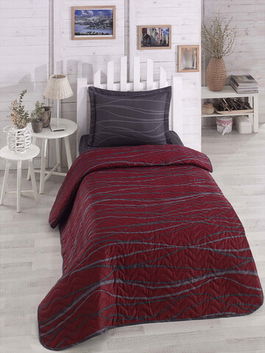 Set cuvertura matlasata Single 160x220 cm, 2 piese, Verda, Eponj Home, 65% Bumbac/35% Poliester(Husa)/