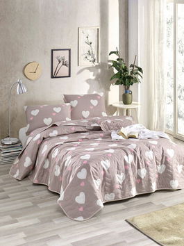 Cuvertura matlasata dubla, Herz, Eponj Home, 65% Bumbac/35% Poliester