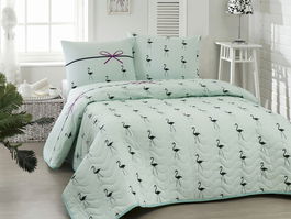 Cuvertura matlasata dubla King (IT) (ES), Flamingo, Eponj Home, 65% Bumbac/35% Poliester(Husa)/