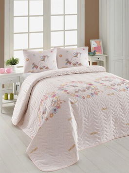 Cuvertura matlasata dubla King (IT) (ES), Unicornlar, Eponj Home, 65% Bumbac/35% Poliester(Husa)/