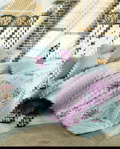 Lenjerie de pat pentru o persoana, Azra, Pearl Home, Bumbac Ranforce