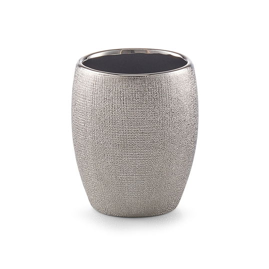 Pahar pentru periuta din ceramica, Glitter Silver, Ø 8,1xH9,8 cm