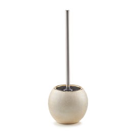 Perie de toaleta cu suport din ceramica, Glitter Gold, Ø 12xH34 cm