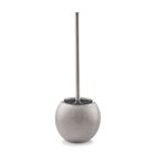 Perie de toaleta cu suport din ceramica, Glitter Silver, Ø 12xH34 cm
