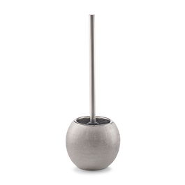 Perie de toaleta cu suport din ceramica, Glitter Silver, Ø 12xH34 cm