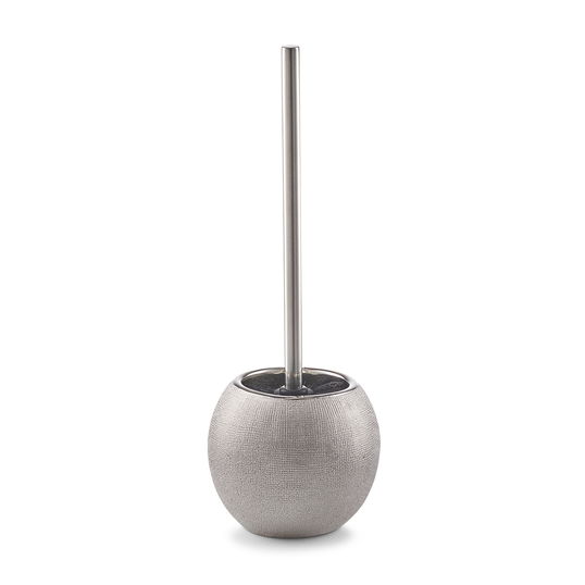 Perie de toaleta cu suport din ceramica, Glitter Silver, Ø 12xH34 cm