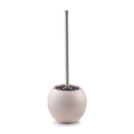 Perie de toaleta cu suport din ceramica, Glitter Rose Gold, Ø 12xH34 cm