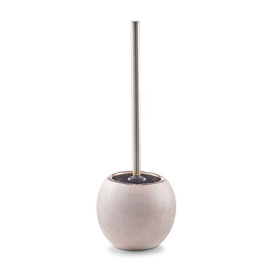 Perie de toaleta cu suport din ceramica, Glitter Rose Gold, Ø 12xH34 cm