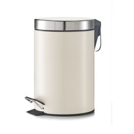 Cos de gunoi cu pedala pentru baie, Metal, Capac argintiu, 3L