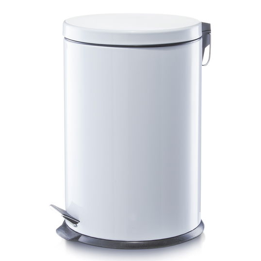 Cos de gunoi cu pedala, Metal White, 20L