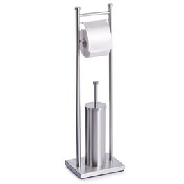 Suport pentru hartie igienica si perie de toaleta, Otel inoxidabil, l22xA18xH76 cm