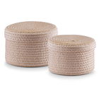 Set cosuri pentru depozitare cu capac Round, 2 piese, Natural Plastic