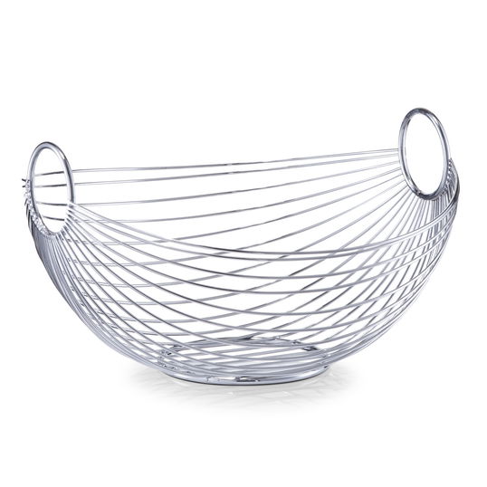 Fructiera Bowl, Metal Cromat, l28xA25,5xH16 cm