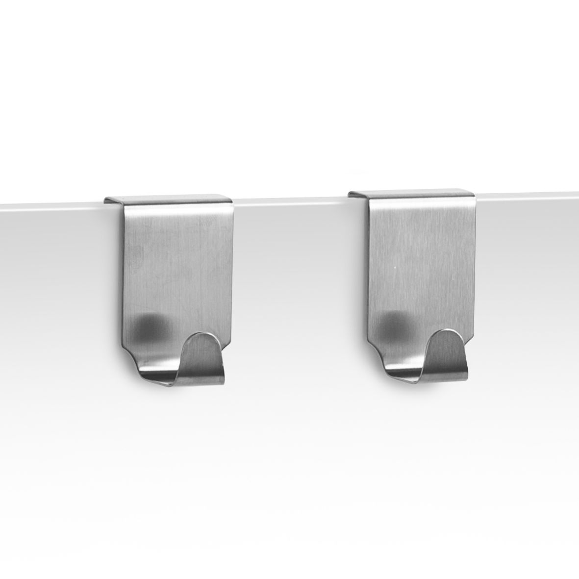 Set carlige metalice pentru usa, Silver Crom, l4xA5xH6 cm, 2 piese