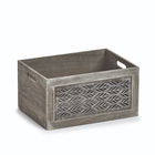Cutie pentru depozitare din lemn, Leaves Large Gri, L35xl25xH18 cm