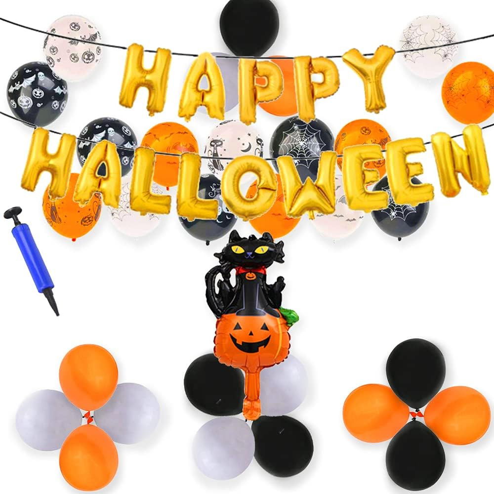 Set de petrecere pentru Halloween PHIEZC, folie/latex, multicolor, 33 piese