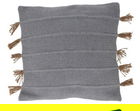 Perna decorativa Rib Line, 45x45 cm, bumbac, gri deschis