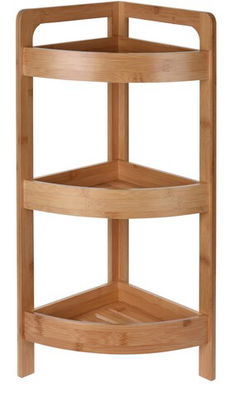 Raft de colt pentru baie, 23x23x61 cm, bambus