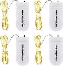 Set de 4 instalatii cu 30 micro LED-uri The Unicorn Work, IP65, cupru/plastic, alb , 3 m