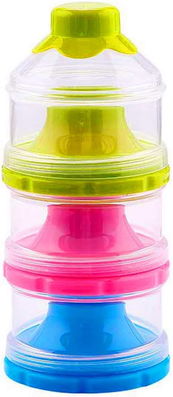 Recipient cu 3 nivele pentru depozitarea alimentelor, plastic, multicolor, 18,5 x 8 cm