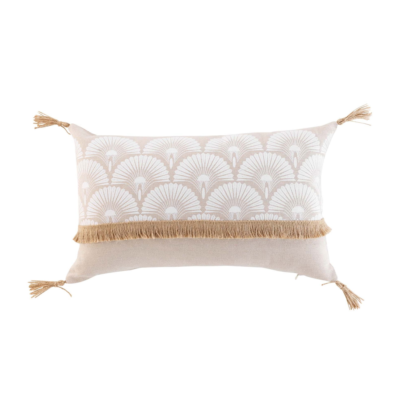 Perna decorativa cu husa detasabila, Bahina Long Bej / Alb, 30 x 50 cm