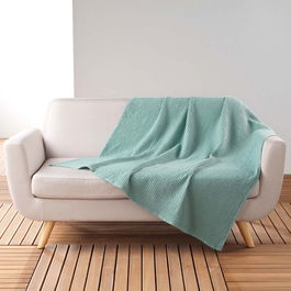 Patura decorativa Gaufrette Turcoaz, 125 x 150 cm