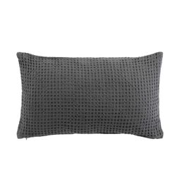 Perna decorativa cu husa detasabila, Gaufrette Grafit, 30 x 50 cm