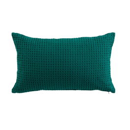 Perna decorativa cu husa detasabila, Gaufrette Petrol, 30 x 50 cm