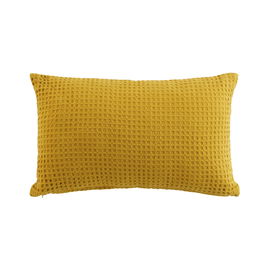Perna decorativa cu husa detasabila, Gaufrette Galben, 30 x 50 cm