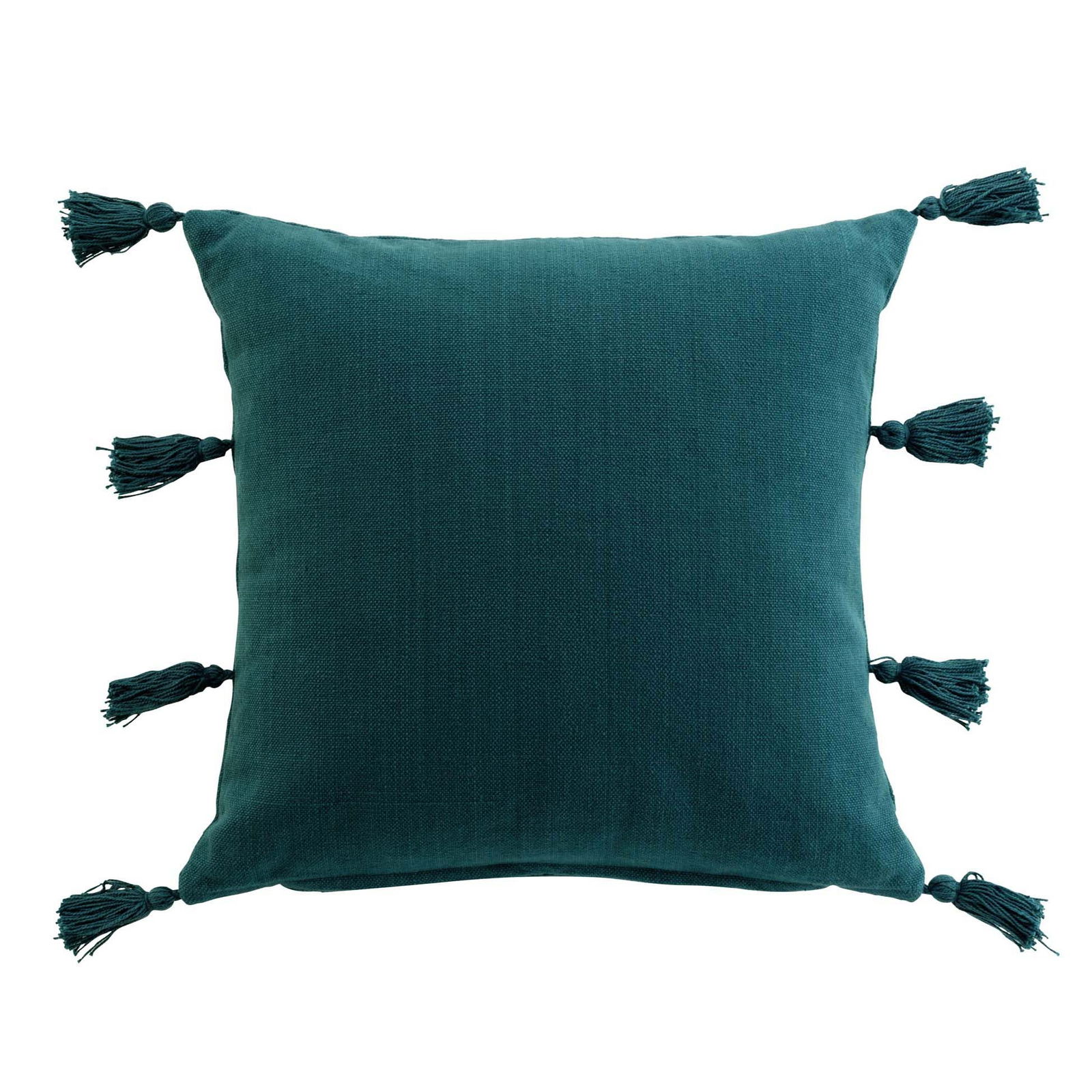 Perna decorativa cu husa detasabila, Tasselina Petrol, 45 x 45 cm