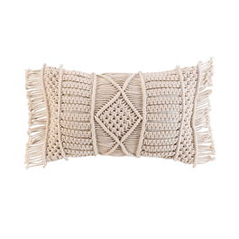 Perna decorativa cu husa detasabila, Macralina Long Natural, 30 x 50 cm
