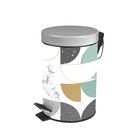 Cos de gunoi cu pedala pentru baie, din metal, Geomarbre Multicolor, 3L, Ø16,8xH26 cm