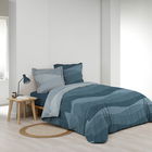 Lenjerie de pat din bumbac, Pampelonne Albastru / Gri, 240 x 260 cm