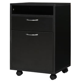 HomCom dulap cu roti, pentru documente, 40x35x60 cm negru | AOSOM RO