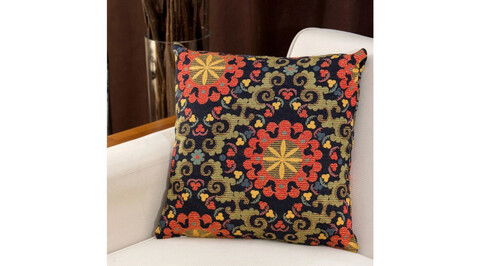 Perna decorativa, Gora, 15x45x15 cm, Amestec bumbac, Albastru inchis