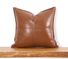 Perna decorativa, Dobsett, 50x50 cm, Piele ecologica, Camel