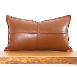Perna decorativa, Dobsett v2, 58x33 cm, Piele ecologica, Camel